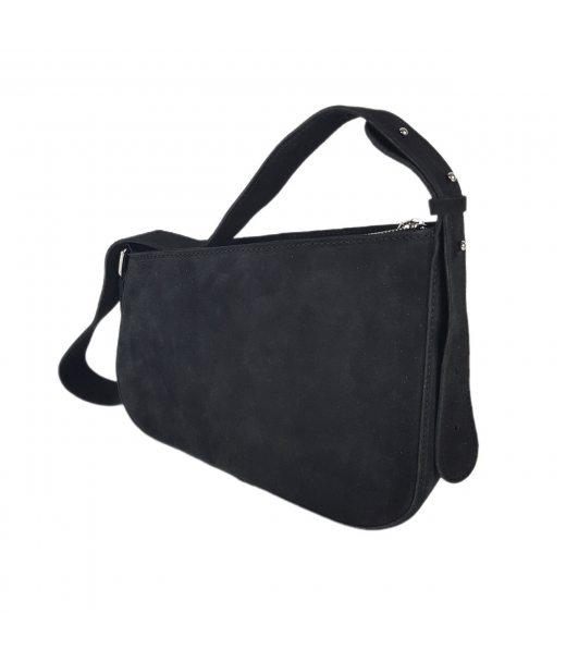 Сумка женская "Наоми" натуральная кожа, замш черная