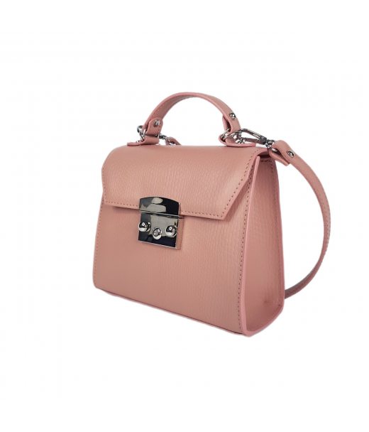 Сумка женская "Мерри" натуральная кожа, розовая тиснение рептилия