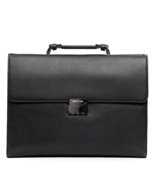 Сумка Мужская Портфель кожа BRETTON 1716-1 black Сумка Мужская Портфель кожа BRETTON 1716-1 black