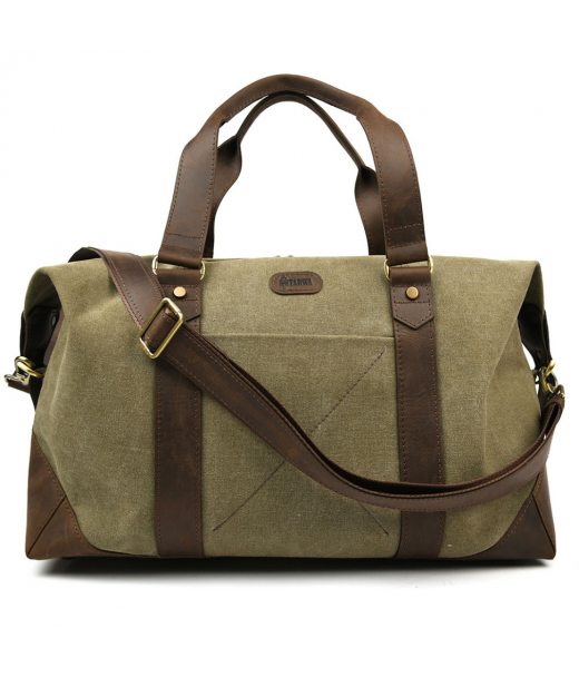 Дорожня спортивна сумка TARWA RCh-0320-4lx з канвас хаккі та шкіри крейзі хорс Дорожня спортивна сумка TARWA RCh-0320-4lx з канвас хаккі та шкіри крейзі хорс