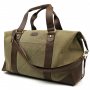 Дорожня спортивна сумка TARWA RCh-0320-4lx з канвас хаккі та шкіри крейзі хорс