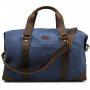 Дорожня спортивна сумка TARWA RCk-0320-4lx із синього канвасу та шкіри крейзі хорс