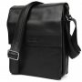 Чоловіча сумка через плече на три відділення середня Limary Lim-372GA чорна Наппа Чоловіча сумка через плече на три відділення середня Limary Lim-372GA чорна Наппа