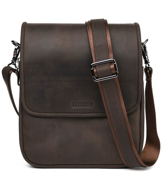 Чоловіча сумка через плече на три відділення месенджер Limary Lim-015RC крейзі хорс
