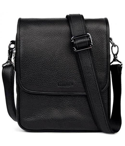 Чоловіча сумка через плече на три відділення месенджер Limary Lim-015FA чорний флотар