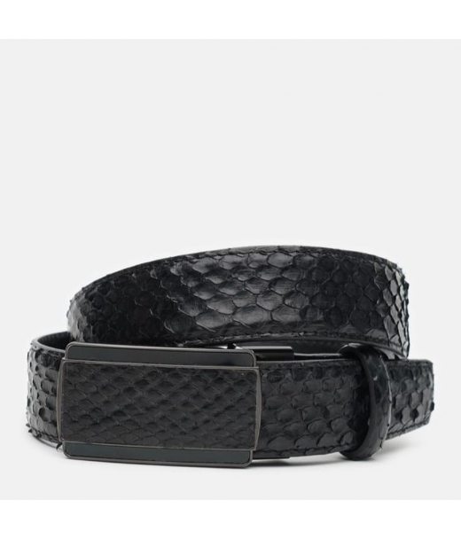 Ремінь чоловічий з шкіри пітона Sergio Torri 7-003 125 см Чорний Ремінь чоловічий з шкіри пітона Sergio Torri 7-003 125 см Чорний