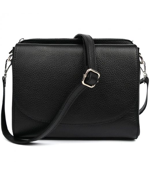 Жіноча шкіряна сумка Firenze (Італія) fz118505 чорна Жіноча шкіряна сумка Firenze (Італія) fz118505 чорна