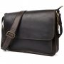 Шкіряна сумка через плече формату А4 Limary lim-3028RC коричнева