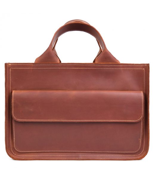 Сумка портфель шкіряна для документів ноутбука LIMARY lim-380RB коньячна