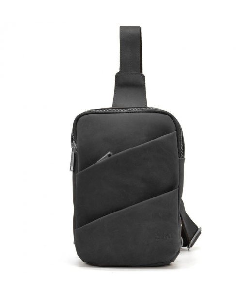 Рюкзак слінг на одну шлейку RA-0604-3md TARWA чорний крейзі хорс
