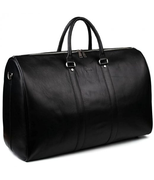 Велика шкіряна дорожня сумка 61см TARWA GA-9551-4lx чорна Наппа
