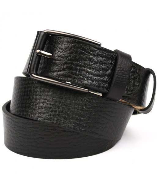 Ремінь із шкіри буйволу фактурний ST2026B чорний 40мм Ремінь із шкіри буйволу фактурний ST2026B чорний 40мм