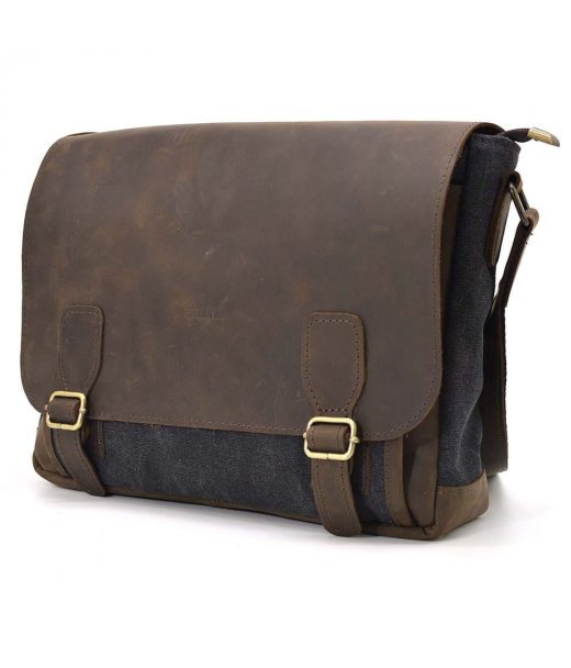 Чоловіча шкіряна сумка через плече з канвасу та шкіри TARWA, RCG-6045-3md Чоловіча шкіряна сумка через плече з канвасу та шкіри TARWA, RCG-6045-3md