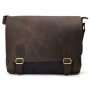 Чоловіча шкіряна сумка через плече з канвасу та шкіри TARWA, RCG-6045-3md