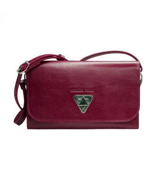 Женский клатч Grande Pelle 701661 223х135х30 мм глянцевая кожа  вишня