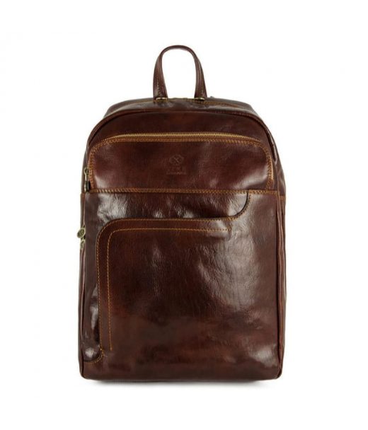 Великий шкіряний рюкзак - LA Confidential - Коричневий колір - Time Resistance 5206601 Великий шкіряний рюкзак - LA Confidential - Коричневий колір - Time Resistance 5206601