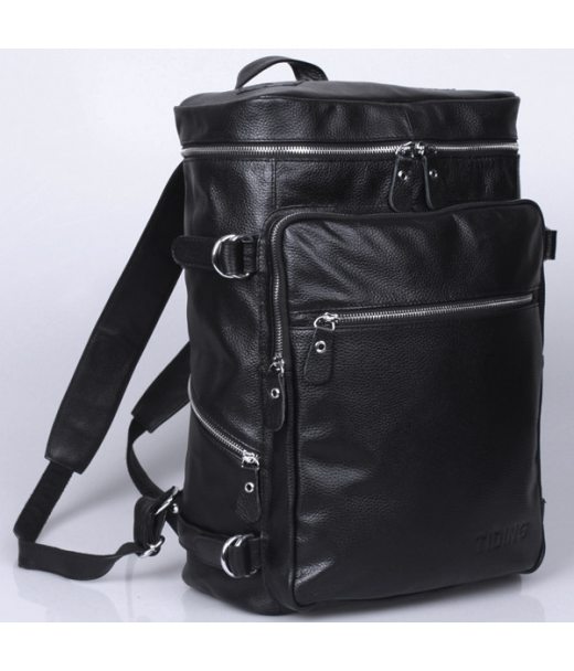 Міський чоловічий шкіряний рюкзак, чорний Tiding 3035 Міський чоловічий шкіряний рюкзак, чорний Tiding 3035