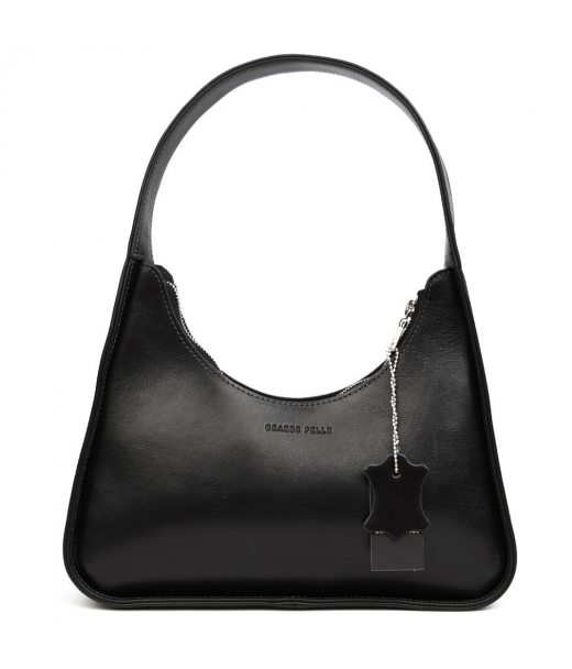 Сумка багет, сумка хобо, жіноча шкіряна Grande Pelle 763610 чорна