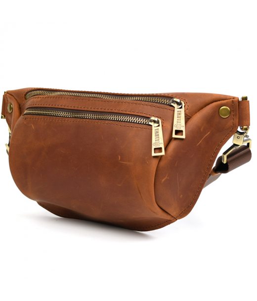 Напоясна сумка бананка в розмірі TARWA RB-3105-2lx коньячна 2 відділення Напоясна сумка бананка в розмірі TARWA RB-3105-2lx коньячна 2 відділення