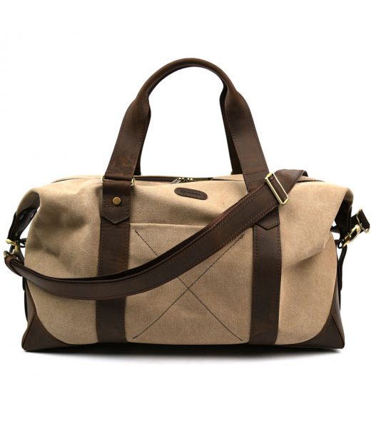Дорожная спортивная сумка TARWA RCs-0320-4lx из песочного канвас и кожи крейзи хорс