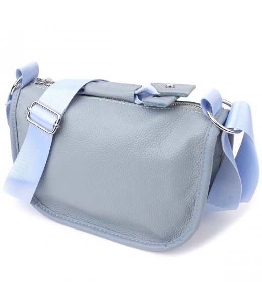 Напівкругла сумка для жінок з натуральної шкіри Vintage 22908 Сіро-блакитний Напівкругла сумка для жінок з натуральної шкіри Vintage 22908 Сіро-блакитний