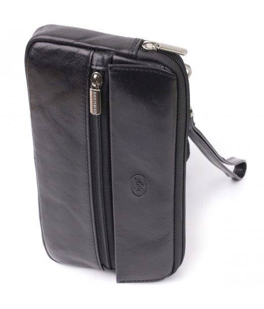 Вместительный мужской клатч из гладкой натуральной кожи Tony Perotti 20858_1 (9405 nero) Черный