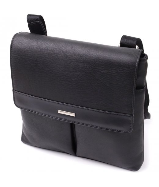 Чоловіча сумка через плече із зернистої натуральної шкіри Tony Perotti 20865_1 (9270G-25 nero) Чорний Чоловіча сумка через плече із зернистої натуральної шкіри Tony Perotti 20865_1 (9270G-25 nero) Чорний