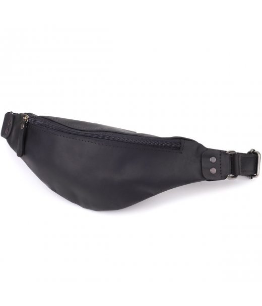 Чоловіча бананка з натуральної вінтажної шкіри Shvigel 23129 Чорний Чоловіча бананка з натуральної вінтажної шкіри Shvigel 23129 Чорний