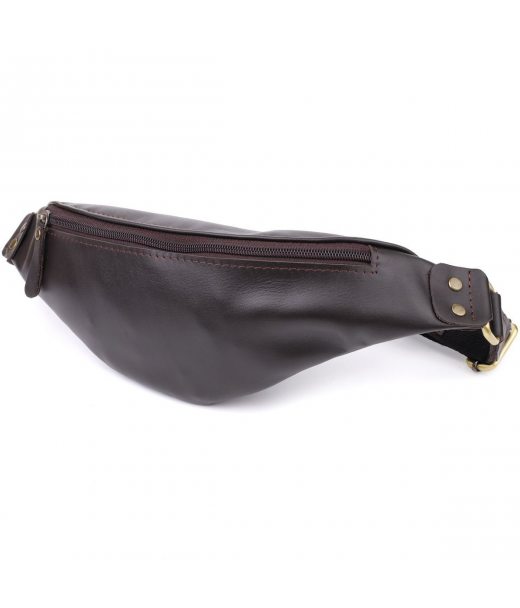 Бананка для чоловіків з гладкої натуральної шкіри Shvigel 23135 Коричневий