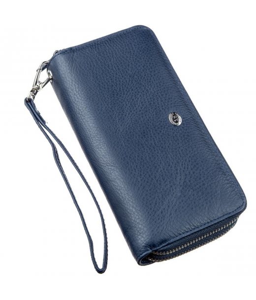 Интересный женский клатч с ремешком ST Leather 18869 Синий