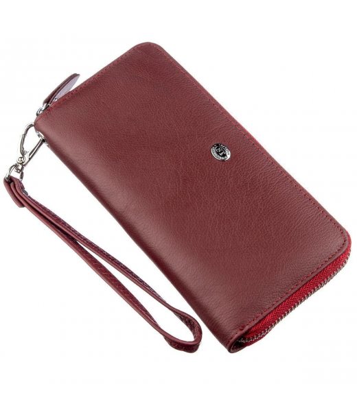 Універсальний клатч-гаманець для жінок ST Leather 18935 Темно-червоний Універсальний клатч-гаманець для жінок ST Leather 18935 Темно-червоний