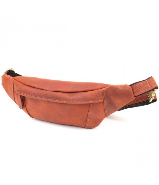 Практична сумка-бананка для чоловіків із натуральної вінтажної шкіри Shvigel 23122 Рудий