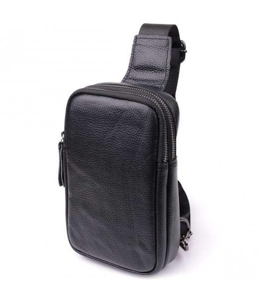 Невелика слінг сумка для чоловіків з натуральної шкіри Vintage sale_15105 Чорний Невелика слінг сумка для чоловіків з натуральної шкіри Vintage sale_15105 Чорний