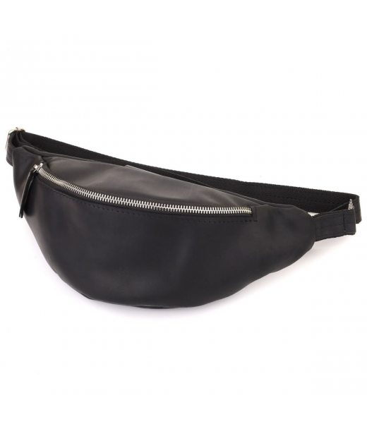 Надійна сумка бананка для чоловіків із вінтажної натуральної шкіри Shvigel 23138 Чорний