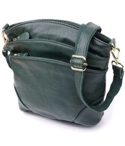 Компактна жіноча сумка з натуральної шкіри sale_15120 Vintage Зелений