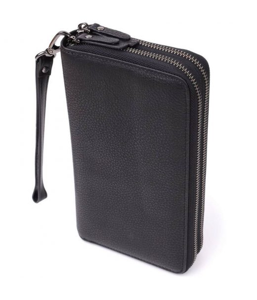 Цікавий чоловічий клатч із натуральної шкіри Vintage 23063 Чорний Цікавий чоловічий клатч із натуральної шкіри Vintage 23063 Чорний