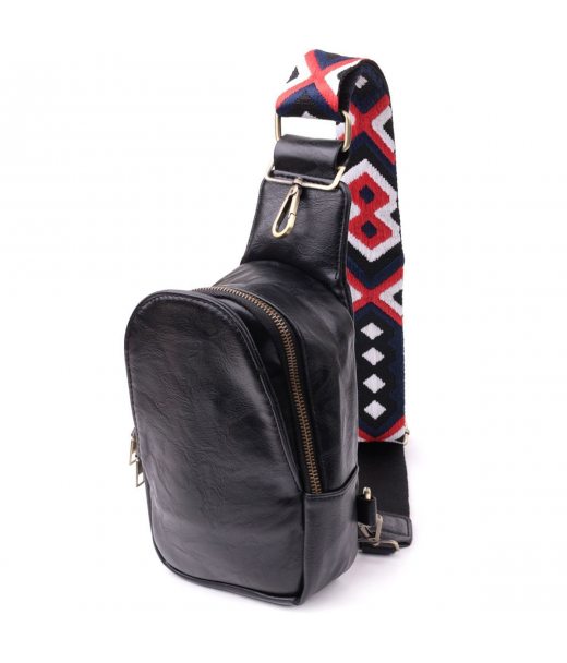 Женская слинг сумка через плечо из экокожи Vintage sale_15117 Черный