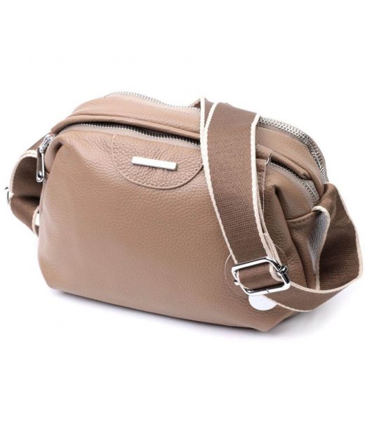 Сумка на каждый день с двумя отделениями из натуральной кожи Vintage 22594 Бежевый