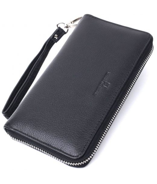 Красивый клатч унисекс на одно отделение из натуральной кожи ST Leather 22697 Черный