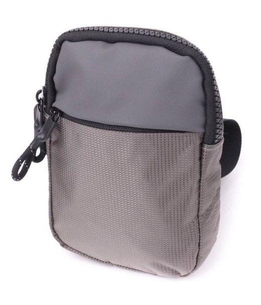 Зручна слінг сумка для подорожей із якісного текстилю Vintage 22869 Сірий Зручна слінг сумка для подорожей із якісного текстилю Vintage 22869 Сірий