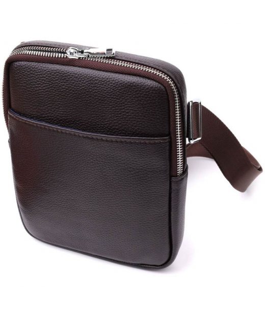 Чоловіча вертикальна сумка з натуральної шкіри Vintage 22863 Коричневий