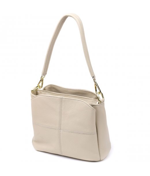 Жіноча шкіряна сумка з трьома секціями Vintage 22980 Білий