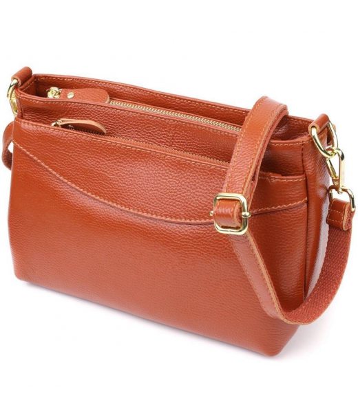 Жіноча сумка з натуральної шкіри з формостійким дном Vintage 22983 Коричневий Жіноча сумка з натуральної шкіри з формостійким дном Vintage 22983 Коричневий