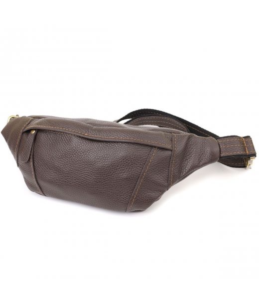 Сумка-бананка для чоловіків з натуральної зернистої шкіри Shvigel 23128 Коричневий Сумка-бананка для чоловіків з натуральної зернистої шкіри Shvigel 23128 Коричневий