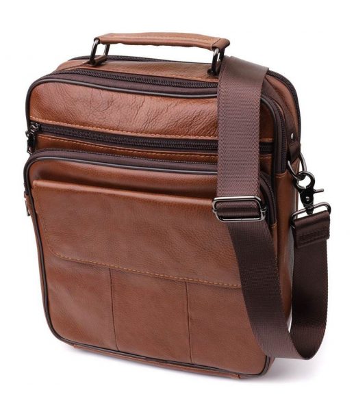 Чоловіча сумка з ручкою для перенесення в руці з натуральної шкіри Vintage 23025 Світло-коричневий Чоловіча сумка з ручкою для перенесення в руці з натуральної шкіри Vintage 23025 Світло-коричневий
