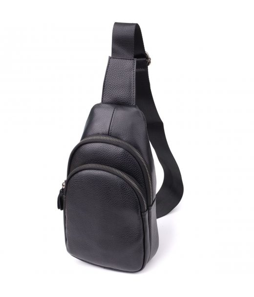Чоловіча сумка через плече з натуральної шкіри Vintage 23032 Чорний Чоловіча сумка через плече з натуральної шкіри Vintage 23032 Чорний