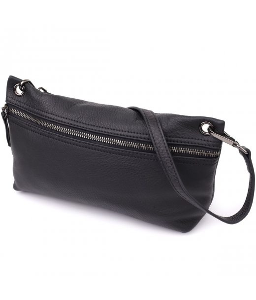 Модная женская сумка на плечо из натуральной кожи Vintage 23004 Черный