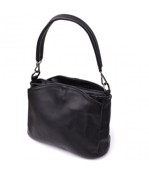 Сумка на плечо из натуральной кожи для женщин Vintage 23007 Черный