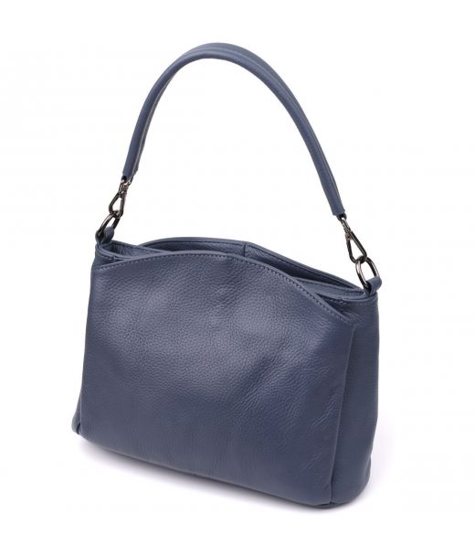 Сумка на плечо из натуральной кожи для женщин Vintage 23009 Синий