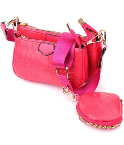 Женский удобный двойной клатч из экокожи Vintage sale_15136 Розовый